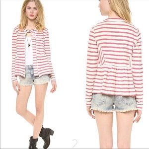 Free People striped peplum jacket m